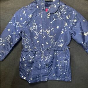 London Fog Girls' Navy Blue Space Print Puffer Jacket